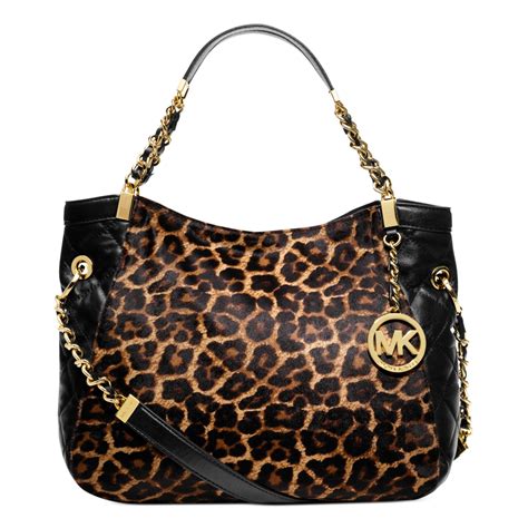 michael kors cheetah purse macys|Michael Kors black leopard purse.